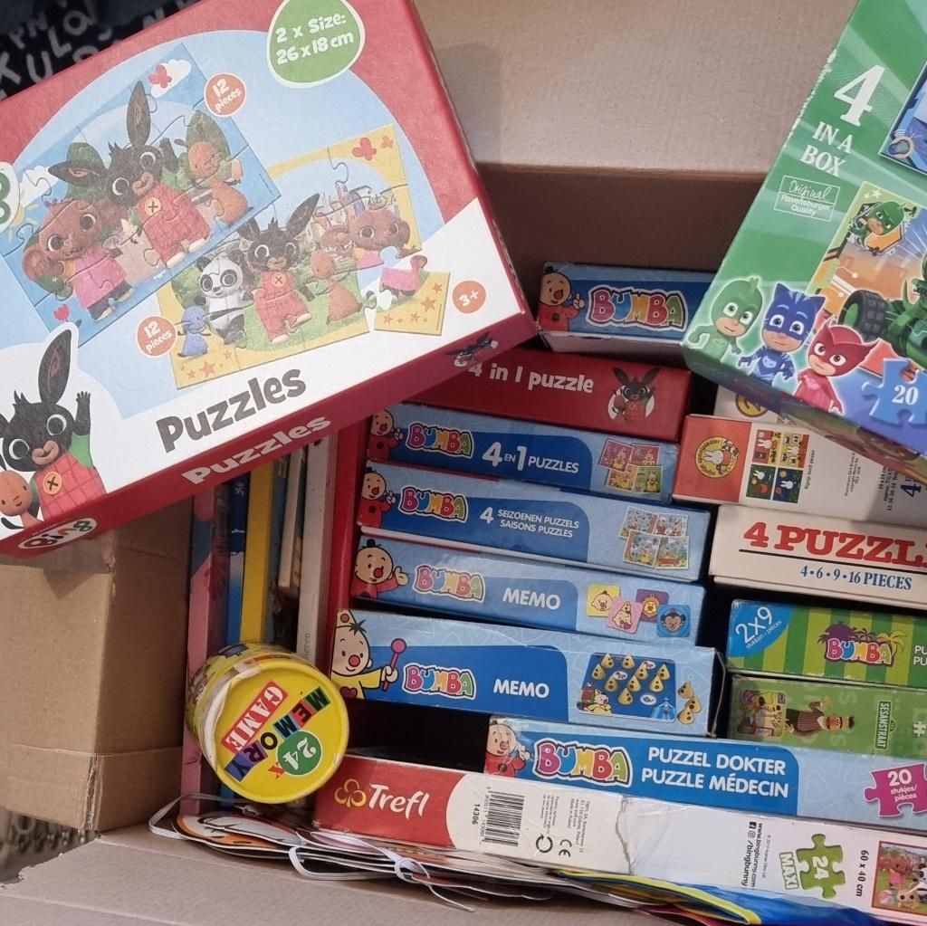 Puzzels, spellen, BING, NIJNTJE, BUMBA, SESAMSTRAAT PJ MASKS, Ophalen of Verzenden, 10 tot 50 stukjes, Gebruikt, 6 maanden tot 2 jaar