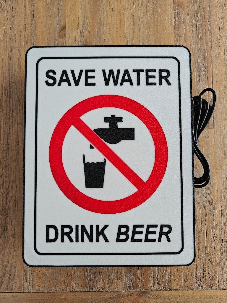 Lightbox Save Water Drink Beer, Led-lamp, Nieuw, Overige fittingen, Ophalen of Verzenden