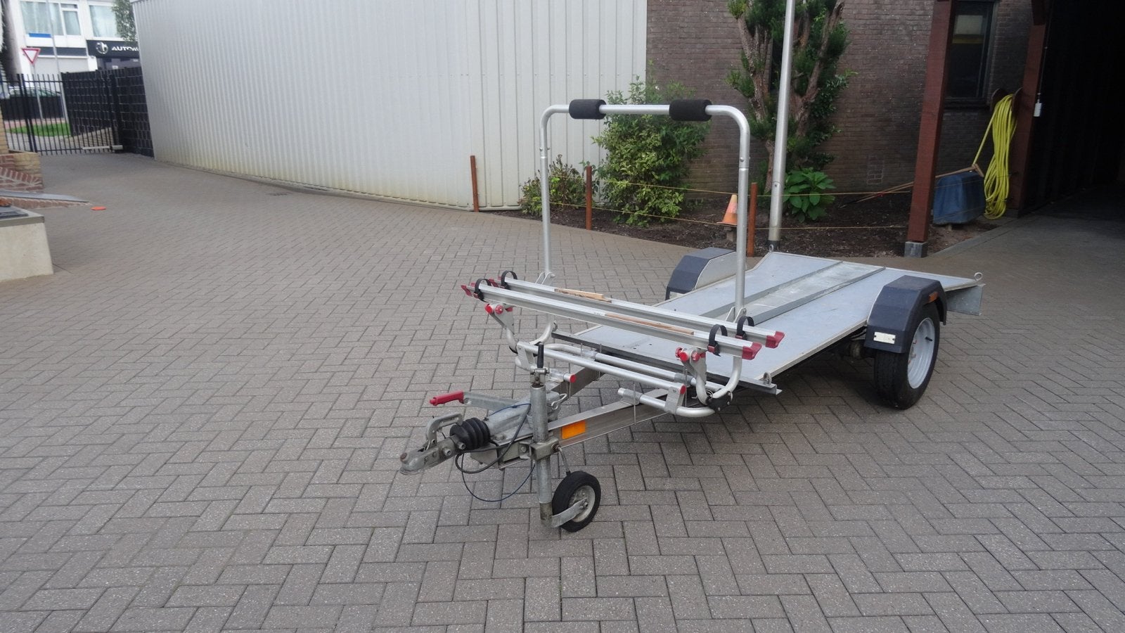 Motorfietsaanhanger met fietsendrager, Ophalen, Gebruikt