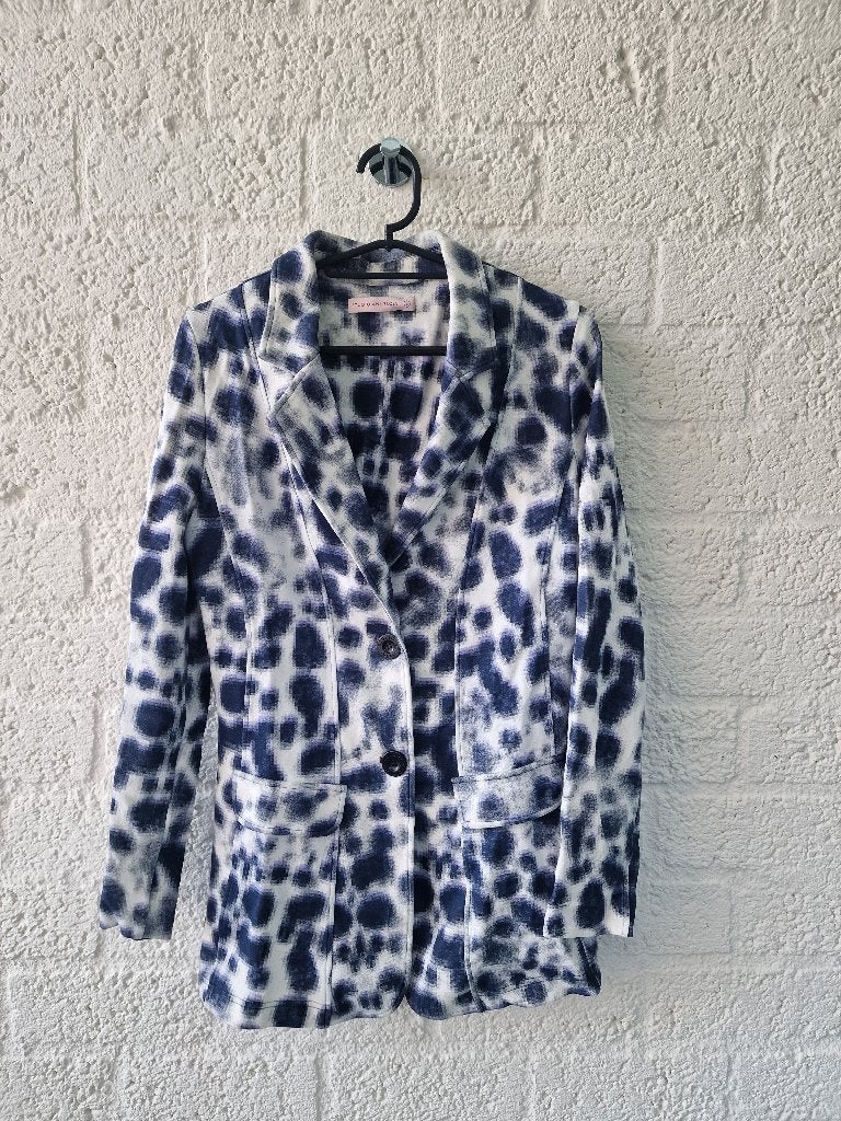 Studio Anneloes blazer L 40 blauw wit, Kleding | Dames, Jasjes, Kostuums en Pakken, Ophalen of Verzenden, Zo goed als nieuw, Maat 38/40 (M)