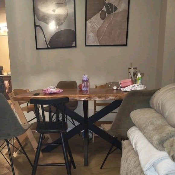 Robuuste eettafel van boomstamhout - 160x90 cm, Huis en Inrichting, Tafels | Eettafels, Gebruikt, 50 tot 100 cm, 150 tot 200 cm