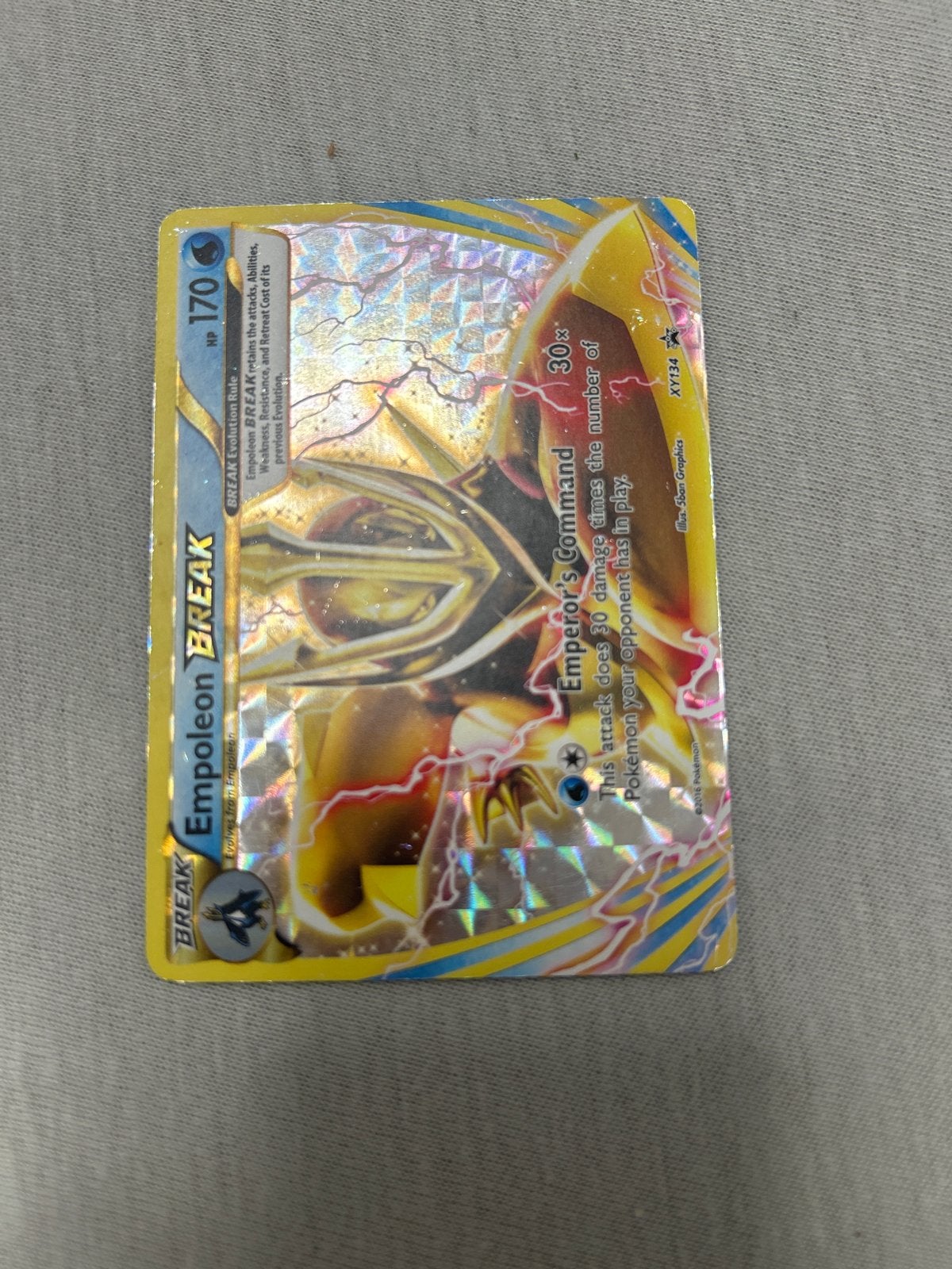 Empoleon BREAK XY134 Pokémon Kaart, Ophalen of Verzenden, Gebruikt, Losse kaart, Foil