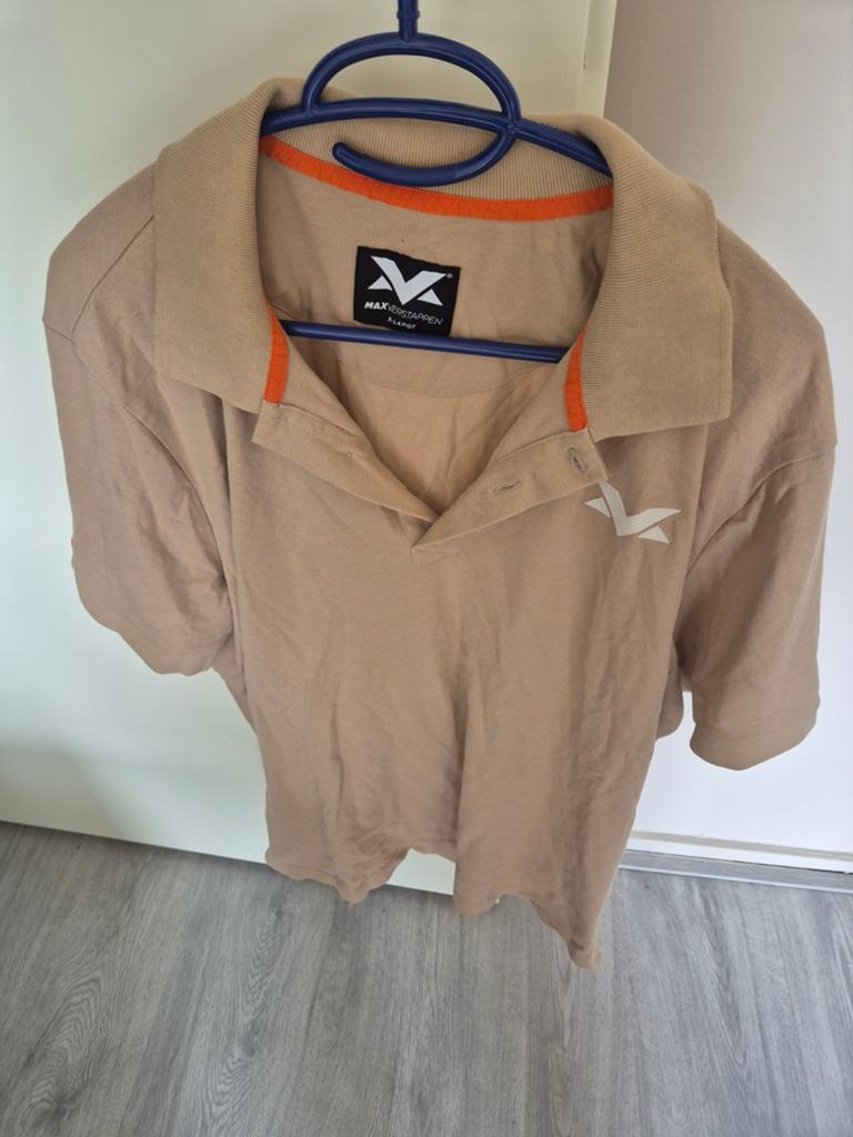 Heren Max Verstappen Polo - Beige, Maat XL, Beige, Maat 56/58 (XL), Max Verstappen, Ophalen of Verzenden