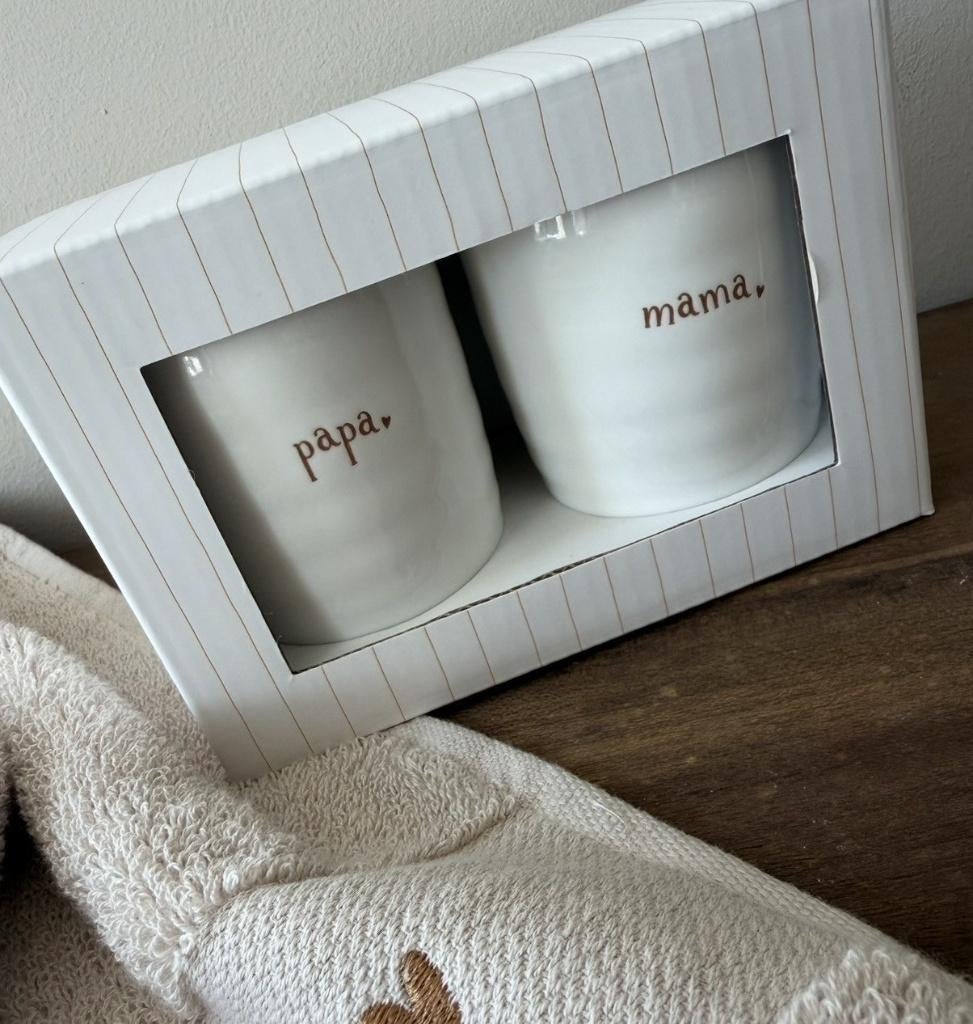 Set mokken Papa en mama Merk Zusss, -, Keramiek, -, Nieuw