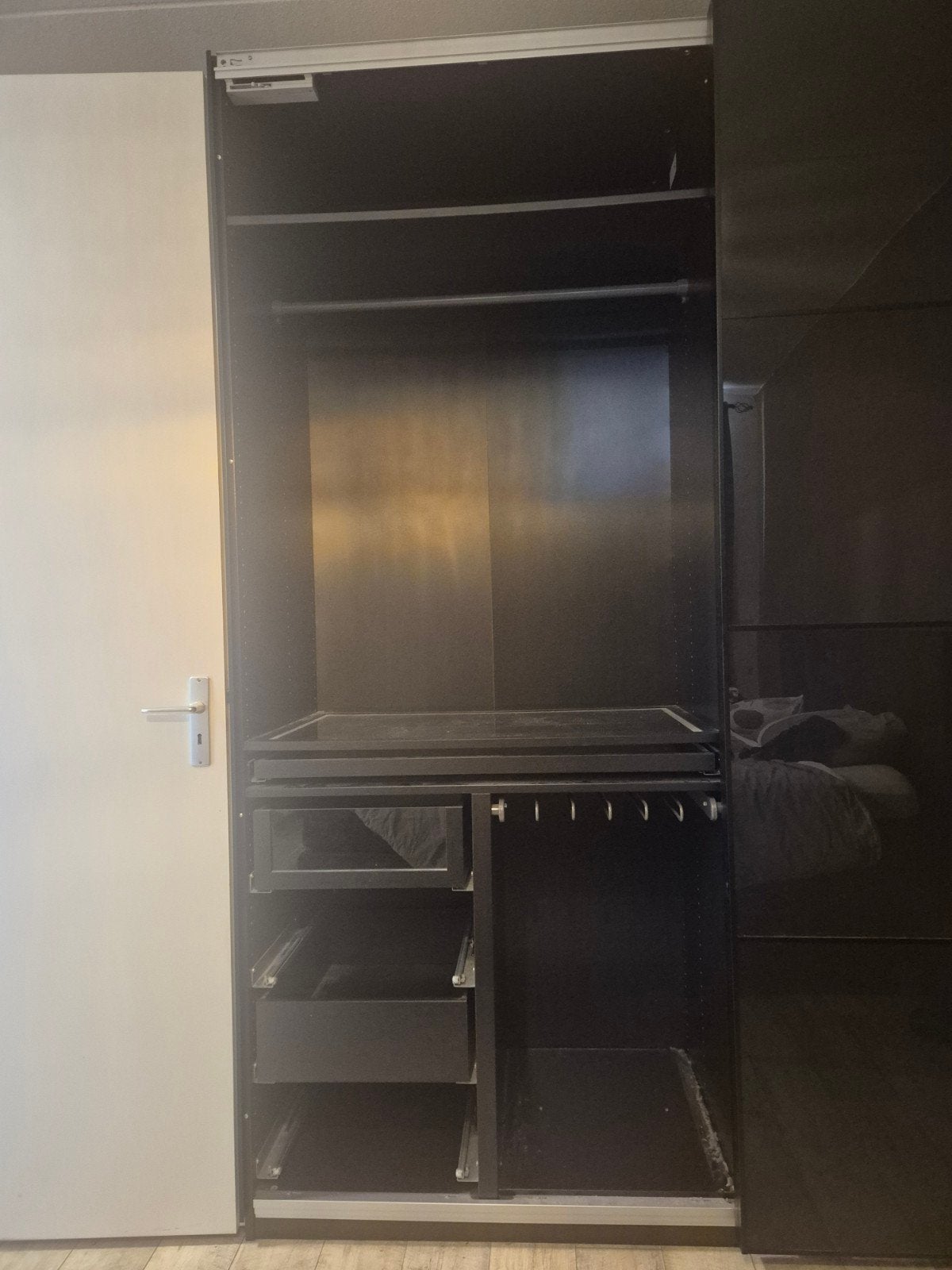 Onderdelen van zwarte PAXkledingkast te koop, Gebruikt, 150 tot 200 cm, Modern, 50 tot 75 cm