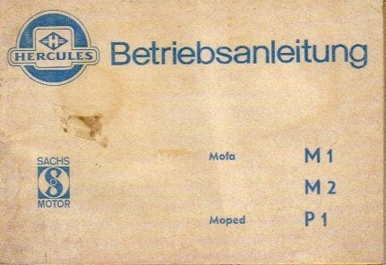 Hercules M1- M2- P1 Betriebsanleitung (5400z), Verzenden, Zo goed als nieuw
