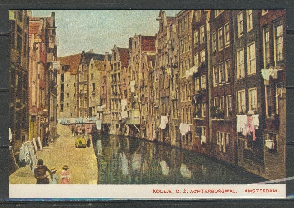 Amsterdam 700 jaar Kolkje Achterburgwal  Ansichtkaart j-8, Ophalen of Verzenden, 1960 tot 1980, Ongelopen, Noord-Holland