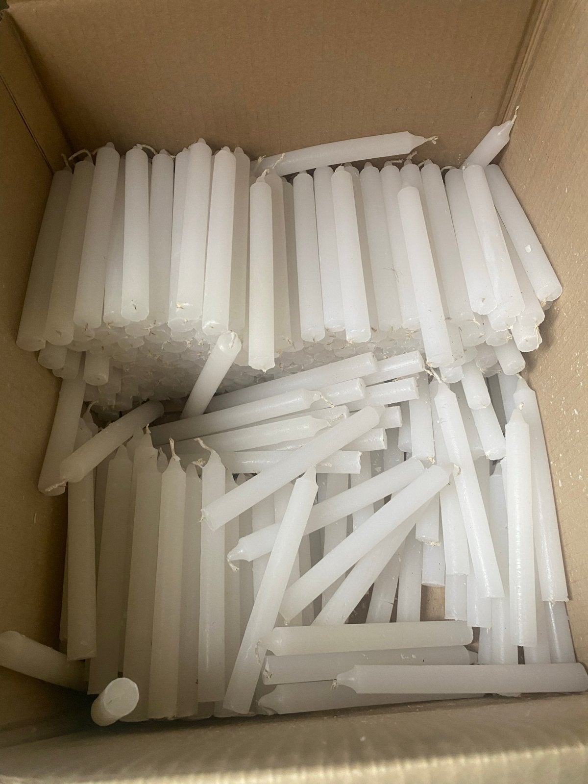 Witte kaarsen, ca. 250 stuks, 16x160 mm, Huis en Inrichting, Wit, Ophalen of Verzenden, Kaars, Was