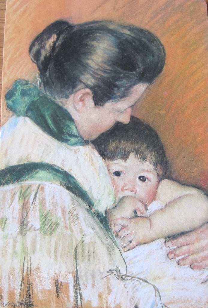Mary Cassatt - Moeder en kind dat duimt -nieuwe ansichtkaart, Verzamelen, Ophalen of Verzenden, 1980 tot heden, Ongelopen, Overige thema's