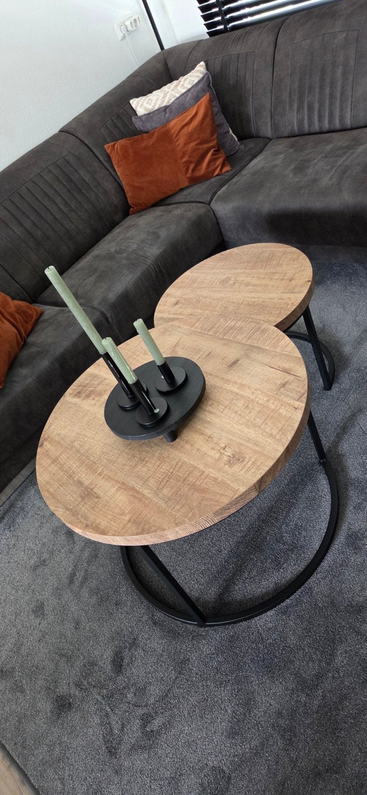 2 salontafels, Ophalen, 50 tot 100 cm, Rond, 50 tot 100 cm