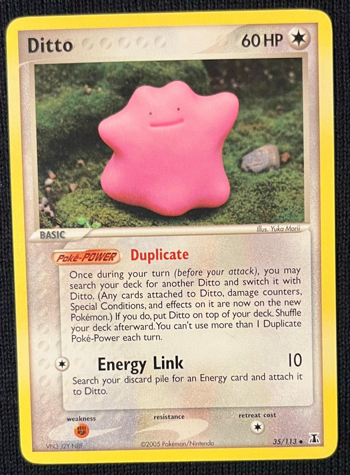 Ditto Pokémon Kaart 35/113 Holo EX Delta Species, Ophalen, Zo goed als nieuw, Losse kaart