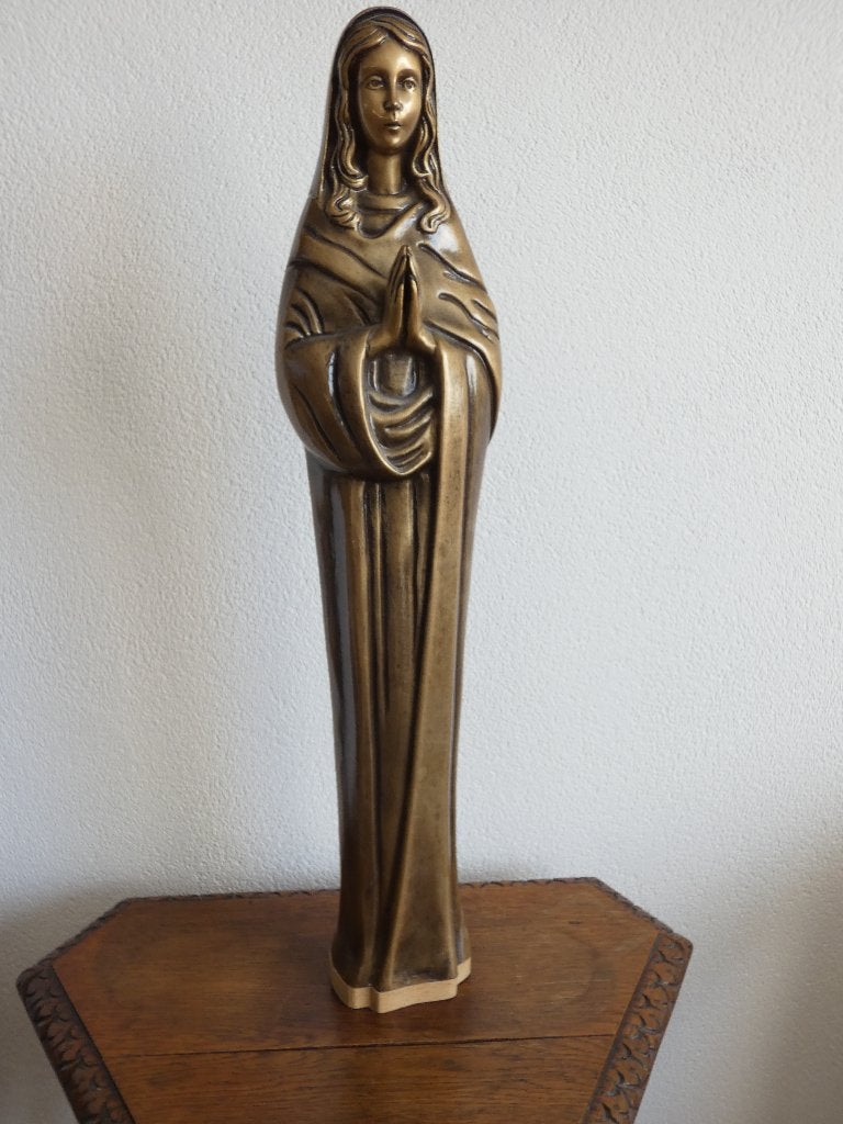 Zwaar brons Maria beeld, Antiek en Kunst, Ophalen of Verzenden