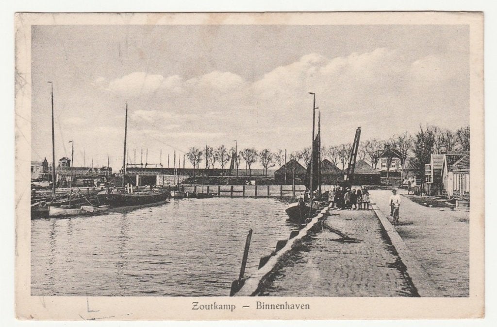 Zoutkamp - Binnenhaven (kaart heeft gelopen in 1930), Verzenden, 1920 tot 1940, Gelopen, Groningen