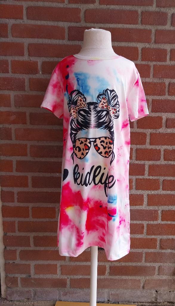 Hip Tie-Dye Kidlife roze Jurkje Maat 134-140 NIEUW, SO, Meisje, Nieuw, Jurk of Rok