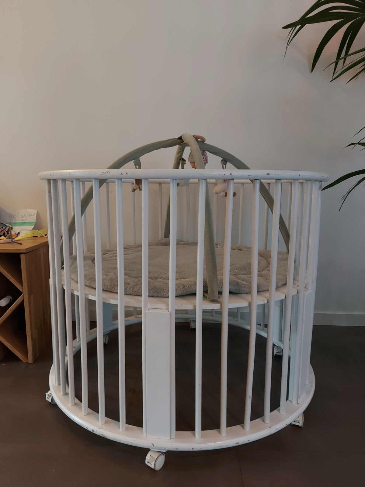 Ronde houten box, Kinderen en Baby's, Ophalen, Gebruikt, Rond, In hoogte verstelbaar
