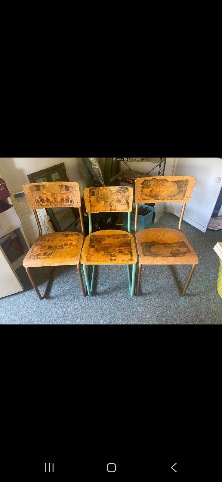 Vintage kinderstoelen met Peter Rabbit decoratie, Ophalen