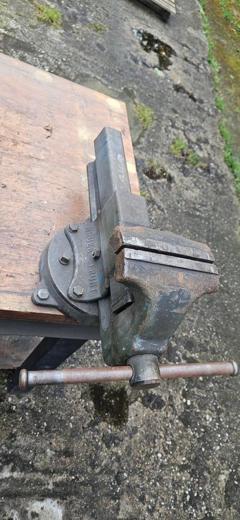 Heuer bankschroef 155mm, Doe-het-zelf en Verbouw, Werkbanken, Ophalen, Gebruikt, Minder dan 70 cm, Bankschroef