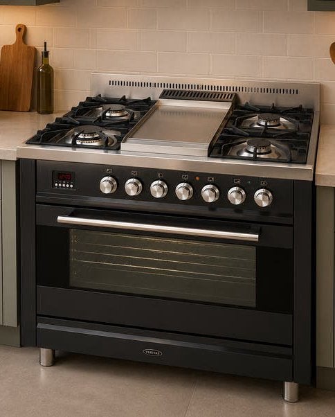Boretti gasfornuis met Fry-Top, Ophalen, Gebruikt, 60 cm of meer, Energieklasse A of zuiniger