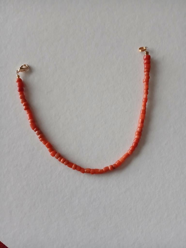 Armbandje van bloedkoralen, 20.5 cm, Verzenden, Gebruikt, Oranje, Overige materialen