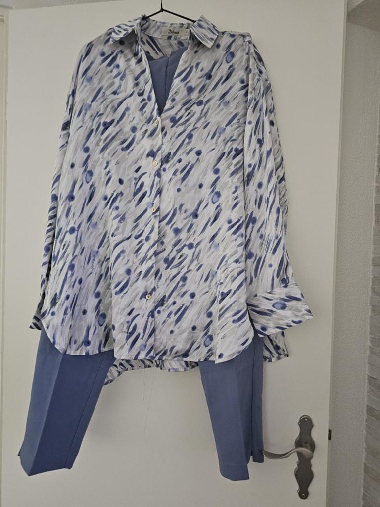 Dames broek pakken, Kostuum of Pak, Blauw, Maat 42/44 (L), Nieuw