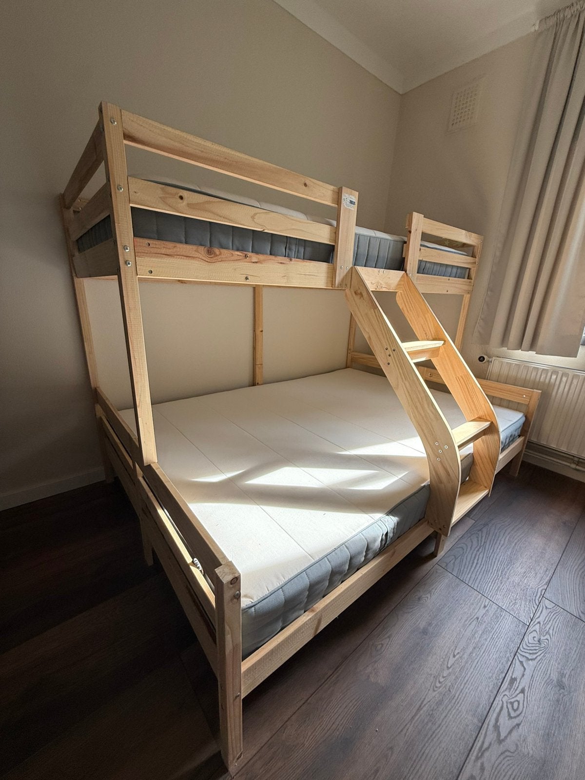 vidaXL Stapelbed massief grenenhout 80x200/140x200 cm, Huis en Inrichting, Slaapkamer | Stapelbedden en Hoogslapers, Ophalen, Tweepersoons