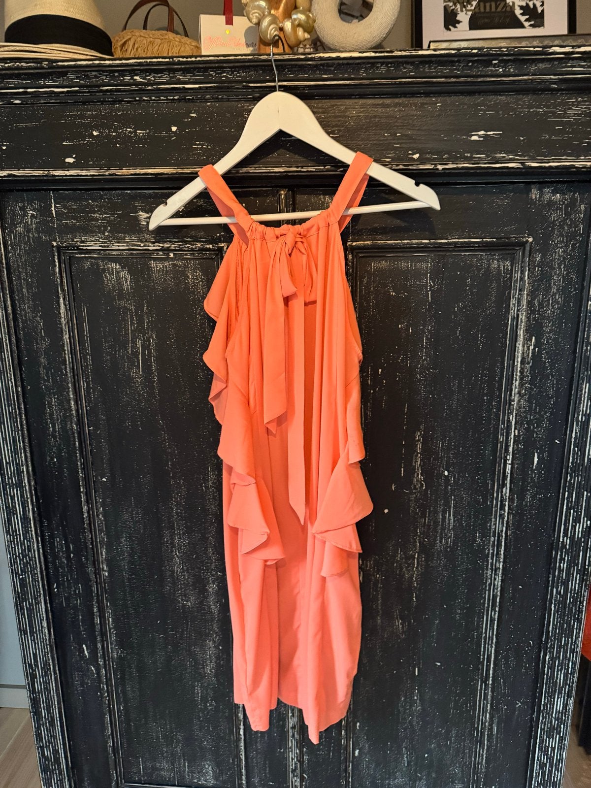 Felgekleurde zomerjurk met stenen en roesjes, Maat 38/40 (M), Oranje, Ophalen of Verzenden, Zo goed als nieuw