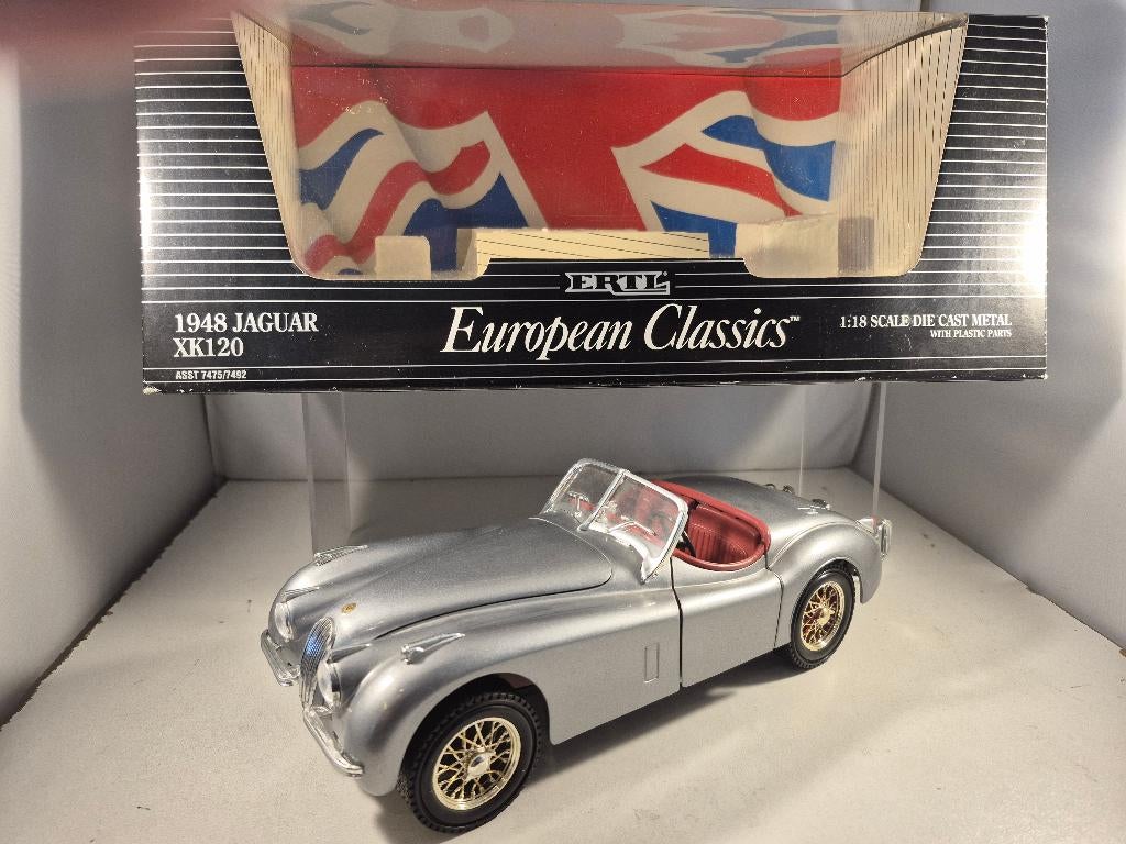 Jaguar XK 120 1948 open roadster Classic car Ertl 1:18, Hobby en Vrije tijd, Modelauto's | 1:18, Ophalen of Verzenden, Zo goed als nieuw