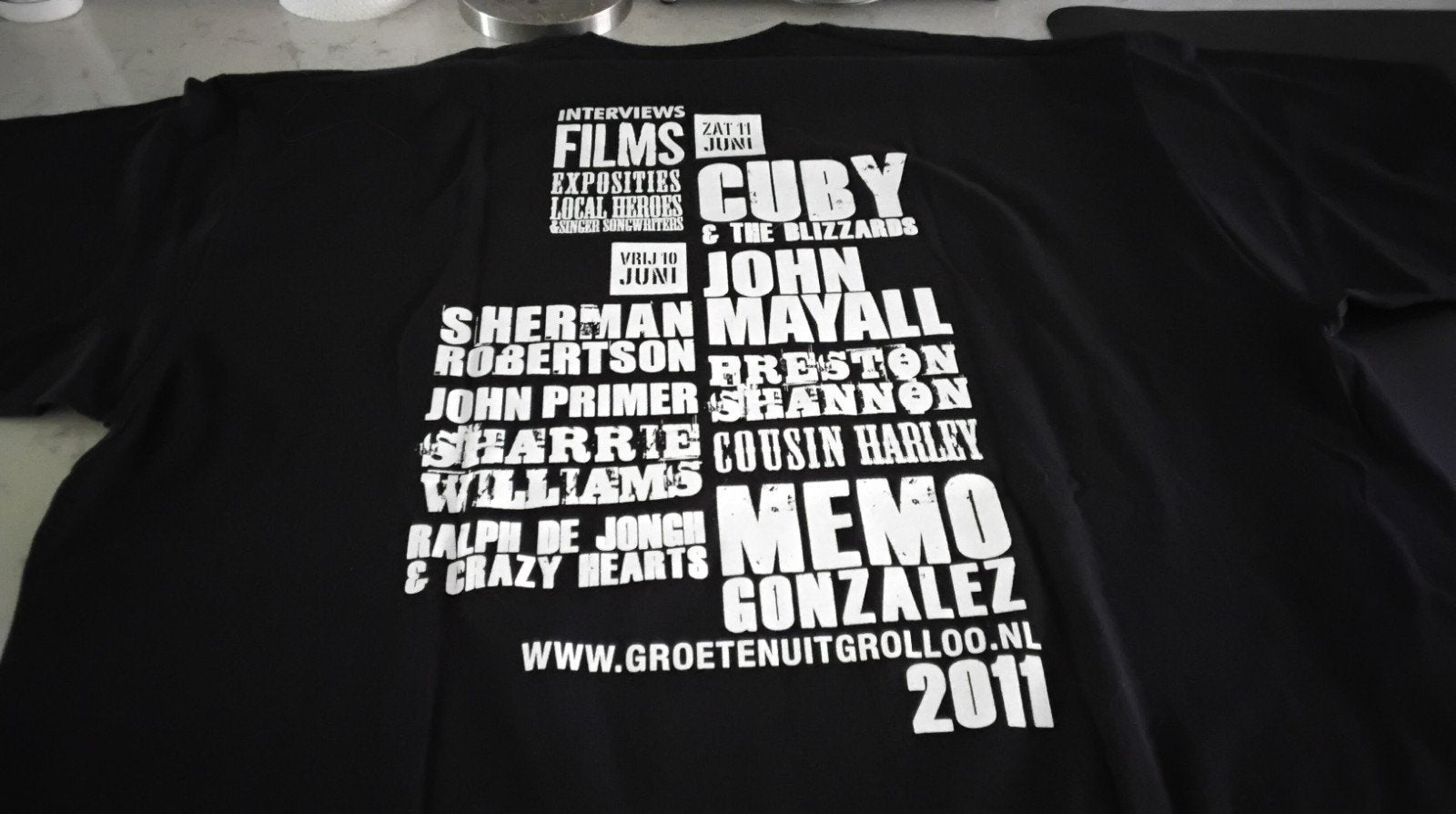 T-shirt Cuby & the Blizzards Festival 2011 XXL Grolloo nieuw, Ophalen of Verzenden, Nieuw, Overige maten, Zwart