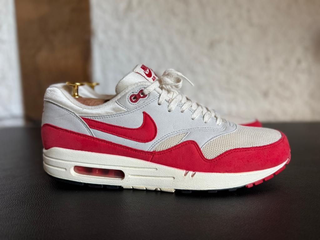 Nike Air Max 1 44,5 (10.5) OG Vintage University Red, Kleding | Heren, Schoenen, Ophalen of Verzenden, Zo goed als nieuw, Overige kleuren