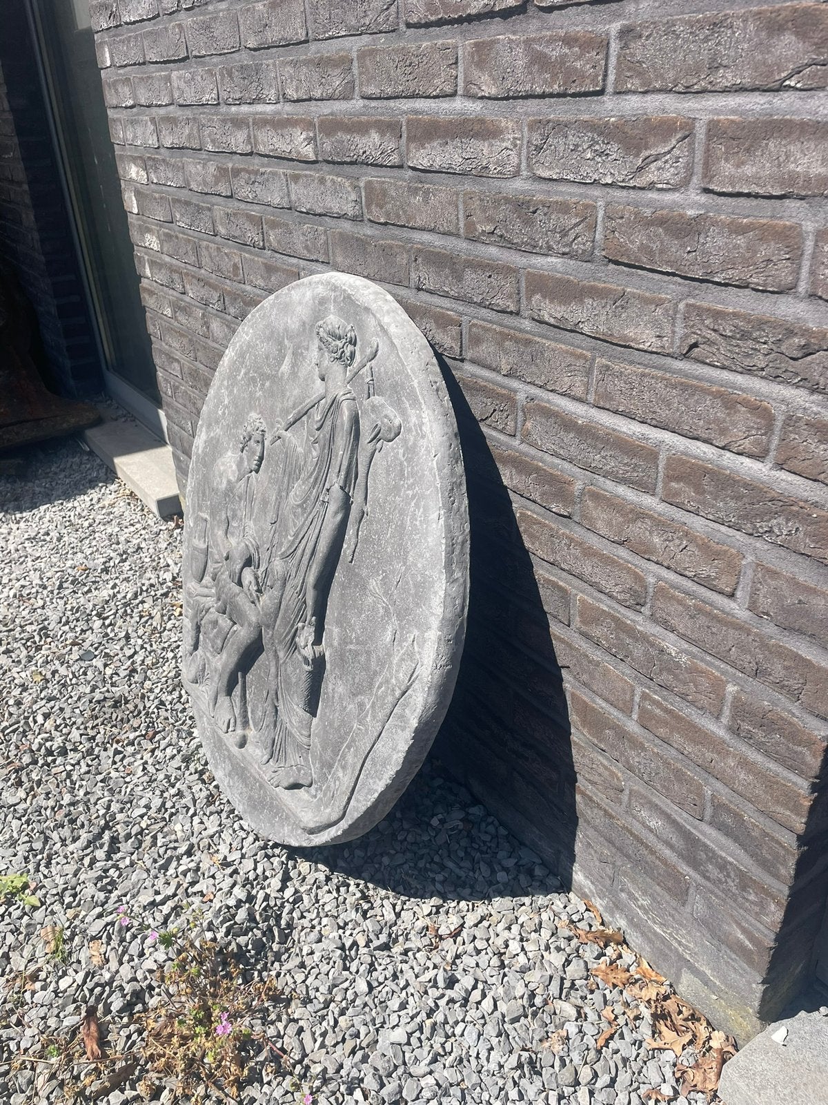 Groot neoklassiek Bas-reliëf Rondel - Berdoulat Griffin, Ophalen