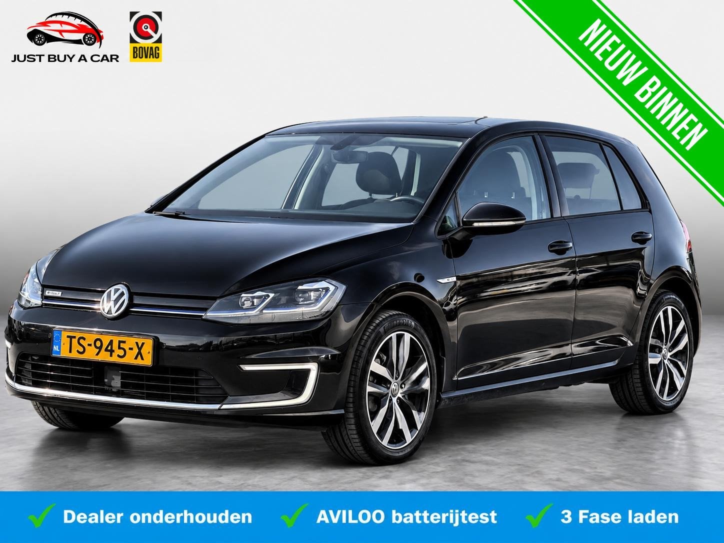 Volkswagen e-Golf e-Golf SoH 90,9% | Warmtepomp | Navi Pro+, Auto's, Gebruikt, Zwart, Met garantie (alle), 231 km