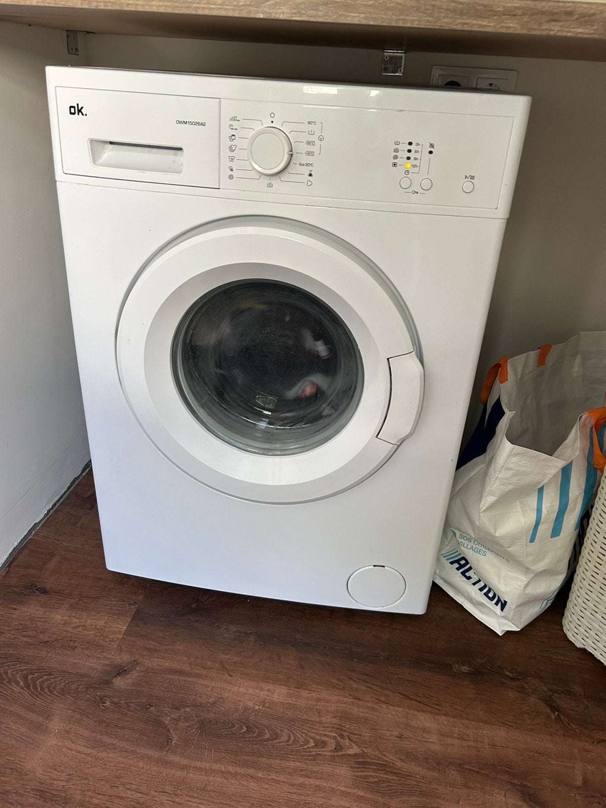 Ok Wasmachine, Witgoed en Apparatuur, Ophalen of Verzenden, Zo goed als nieuw, 1200 tot 1600 toeren, 85 tot 90 cm