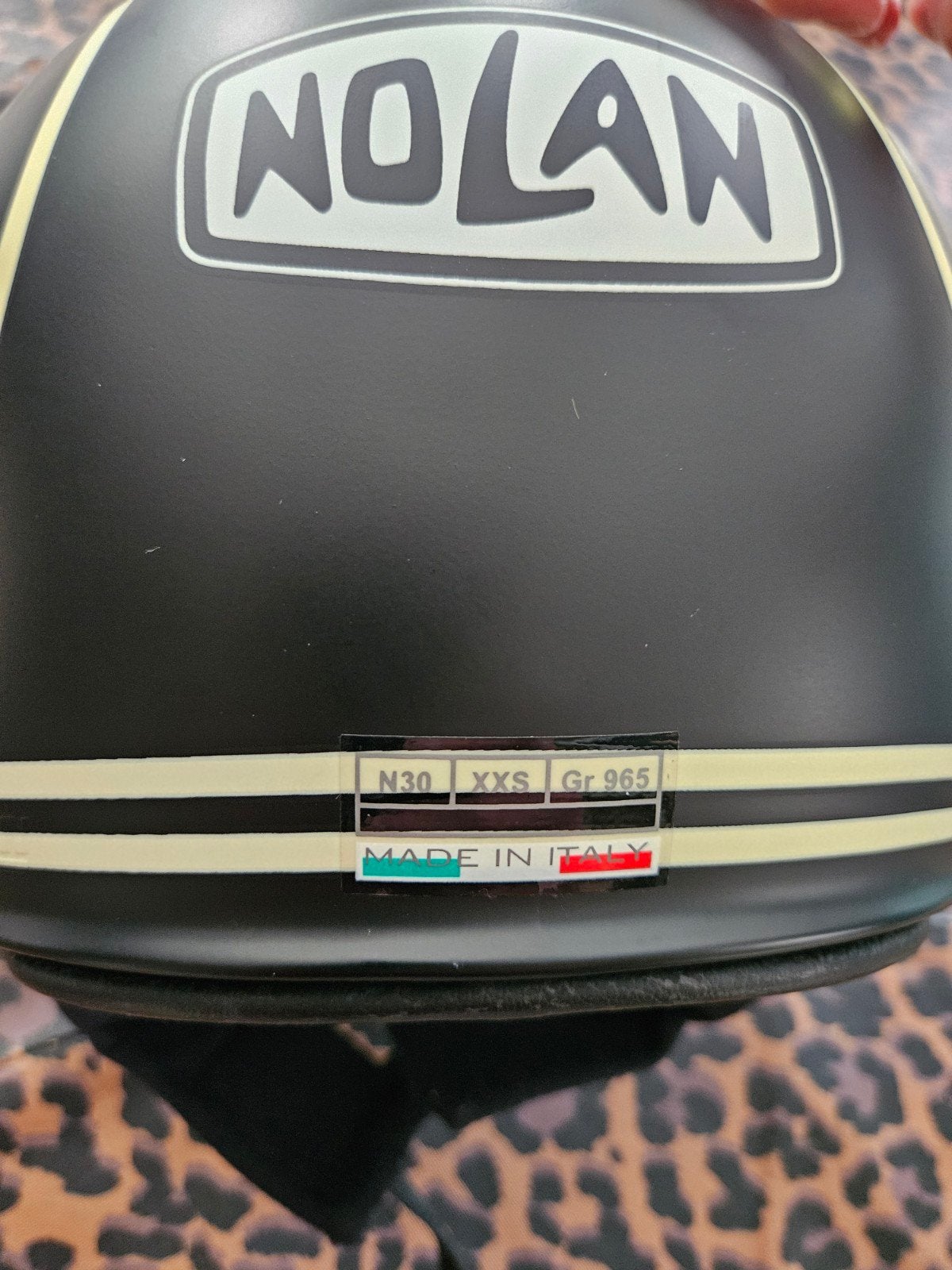 Nolan N30 Jethelm - Zwart met crème strepen - Maat XXS, XXS, Jethelm, Ophalen of Verzenden, Tweedehands