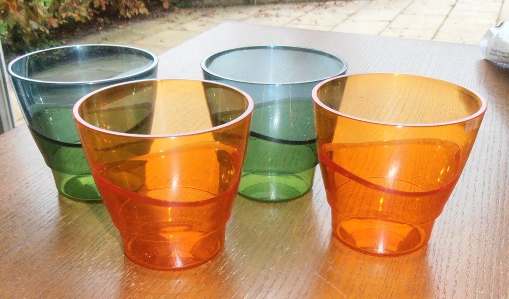 4 drinkbekers, Ophalen of Verzenden, Zo goed als nieuw, Groen, Beker of Kan