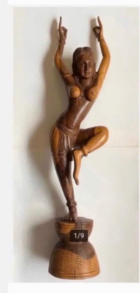 Javaans houtsnijwerk, danseres, 46 cm hg, zie beschrijving, Antiek en Kunst, Ophalen of Verzenden