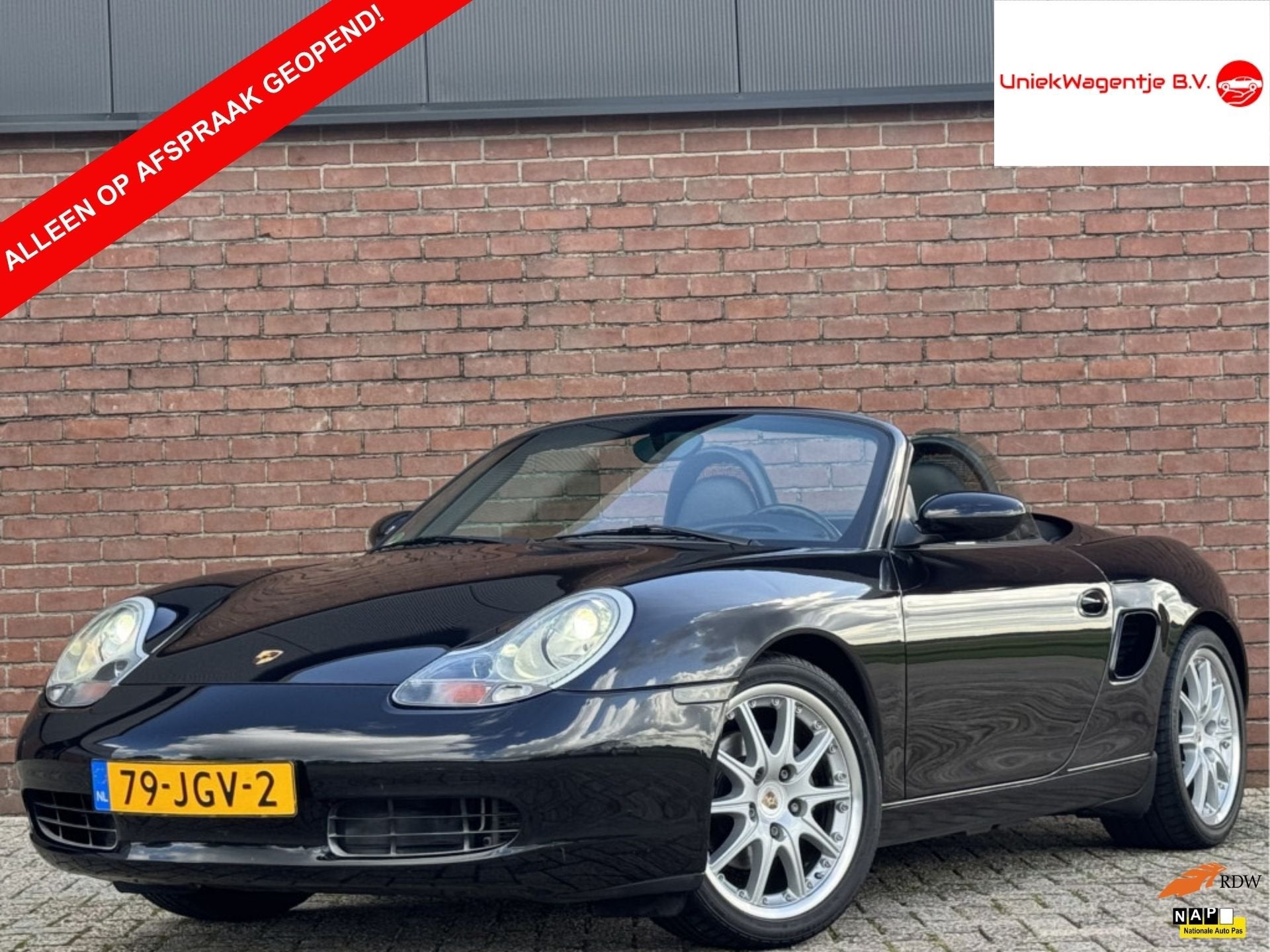 Porsche Boxster 2.7 | LEDER! | CRUISE! | CLIMA! | XENON!, Auto's, Achterwielaandrijving, Gebruikt, Zwart, Zwart