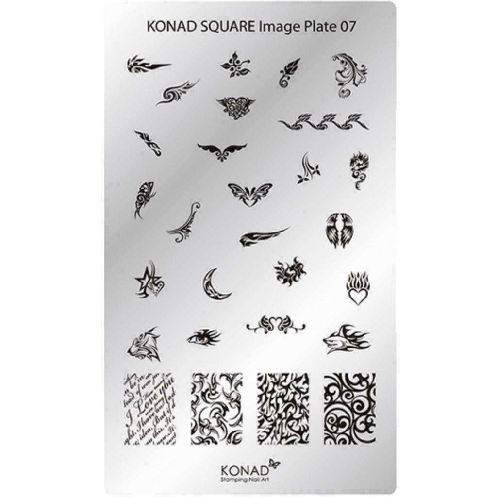 KONAD Square plate 07 ' TRIBAL FLAME ', Ophalen of Verzenden