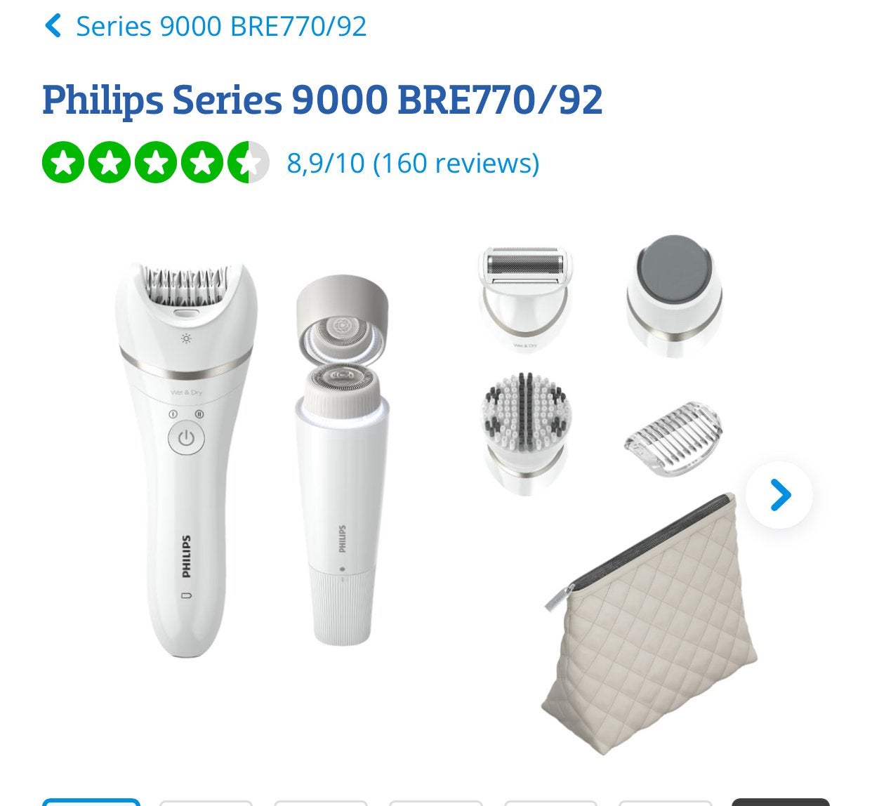 Philips Series 9000 BRE770/92 Epilator, Ophalen of Verzenden, Gebruikt, Scheren en Epileren