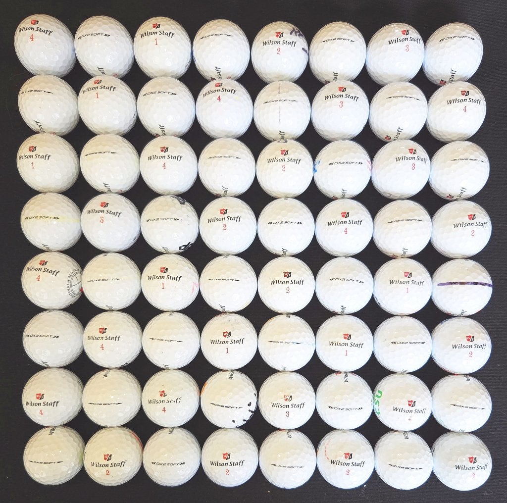 64 mooie Wilson Staff DX2 SOFT (= DUO SOFT) golfballen, Sport en Fitness, Golf, Ophalen of Verzenden, Zo goed als nieuw, Bal(len)