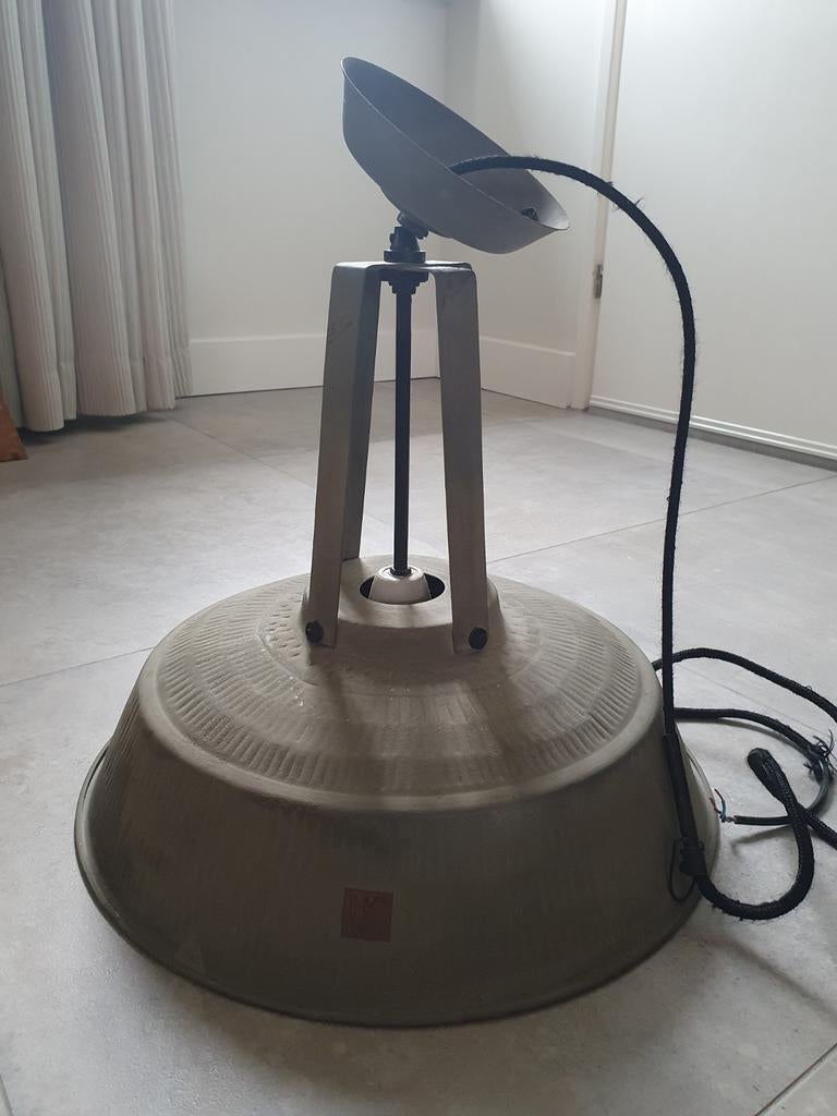 HK Living Hanglamp grijs, Huis en Inrichting, Ophalen, Gebruikt, Modern, Industrieel, Metaal