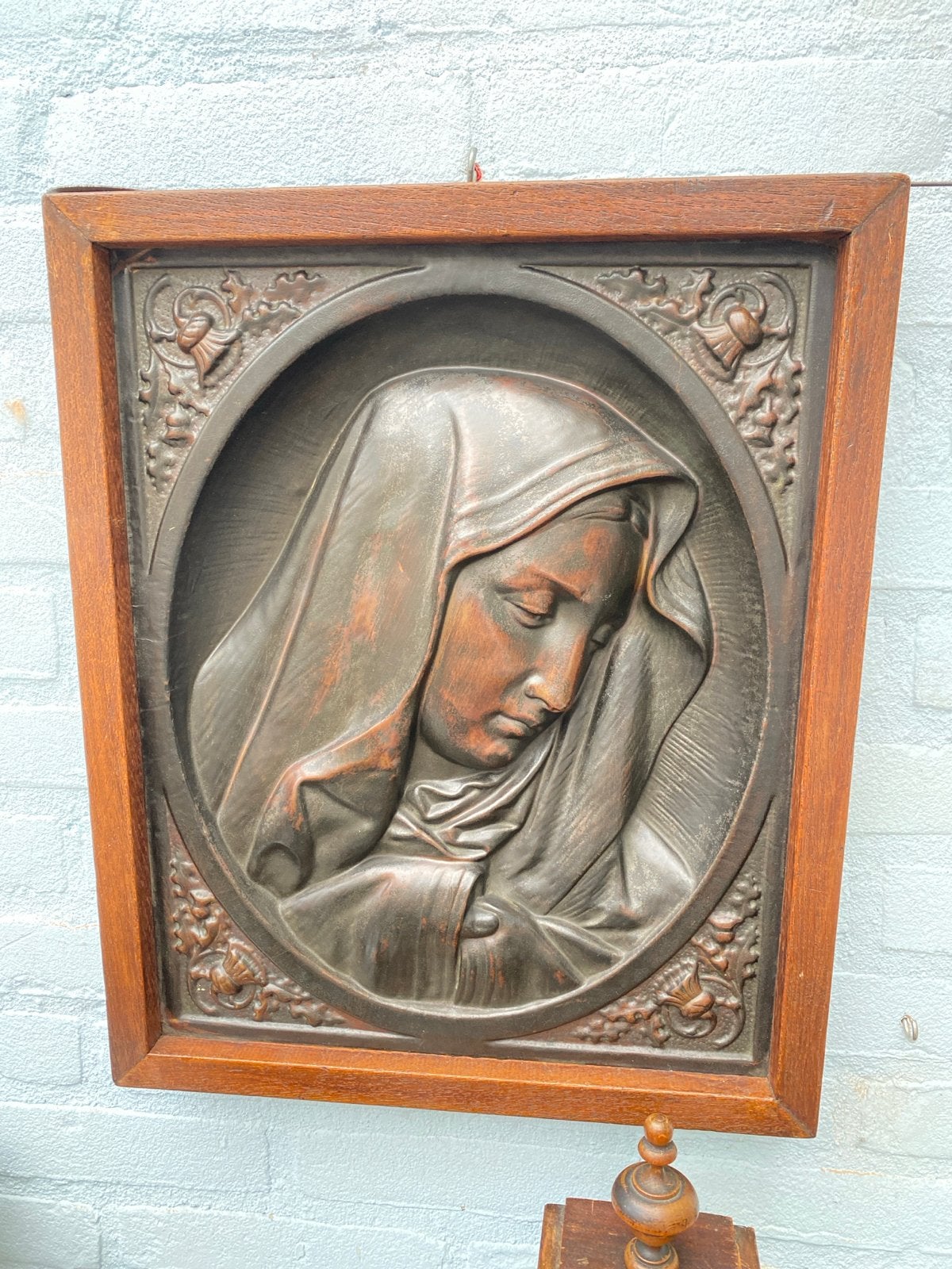 Antieke religieuze reliëfs: Christus en Maria, Ophalen of Verzenden