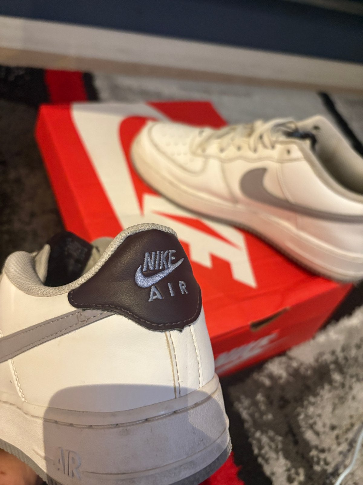 Nike Air Force 1 White/Grey, Verzenden, Zo goed als nieuw