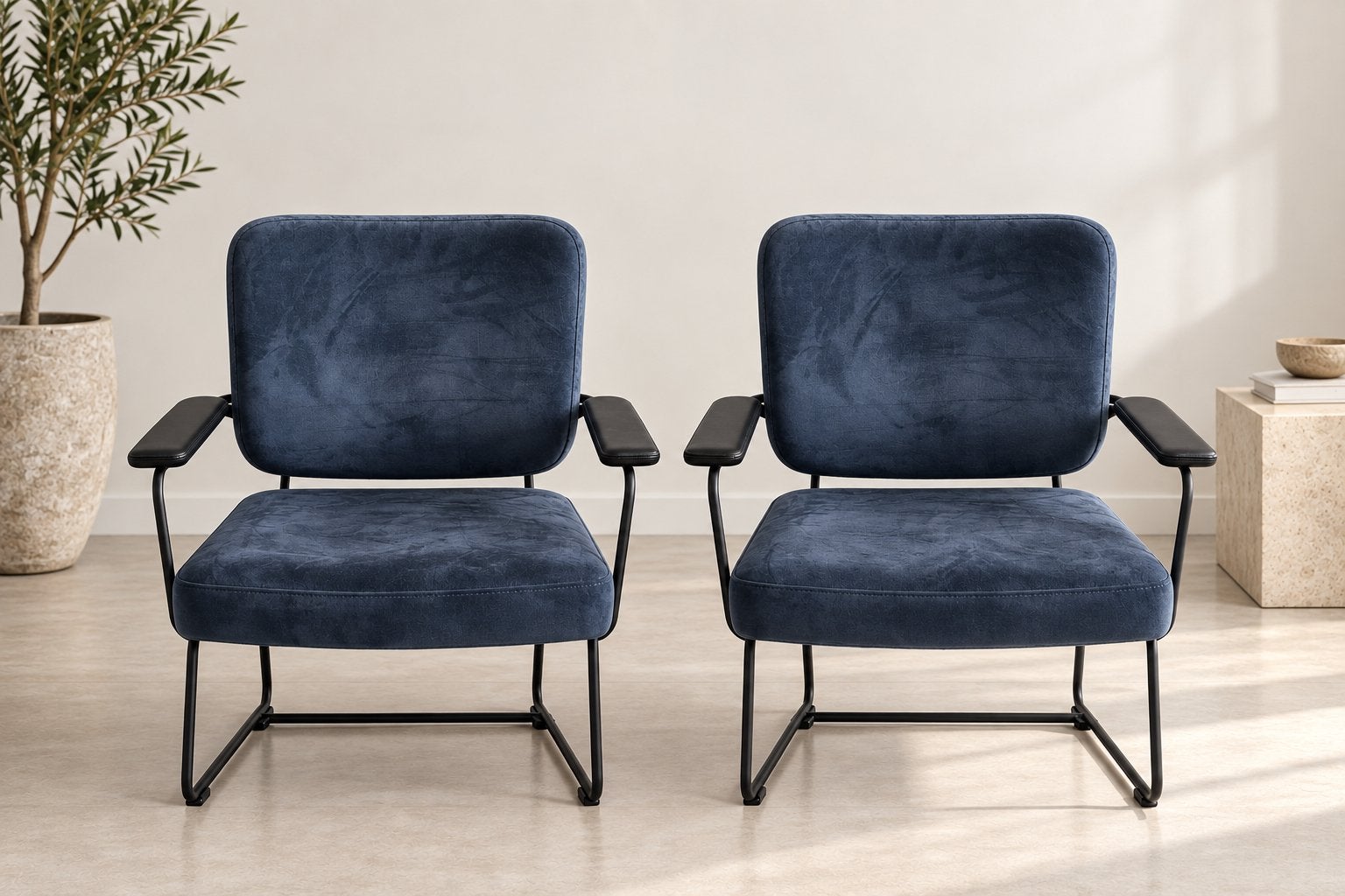 2 BERT PLANTAGIE KIKO FAUTEUILS | DONKERBLAUW, Ophalen of Verzenden, Zo goed als nieuw, Blauw, Metaal