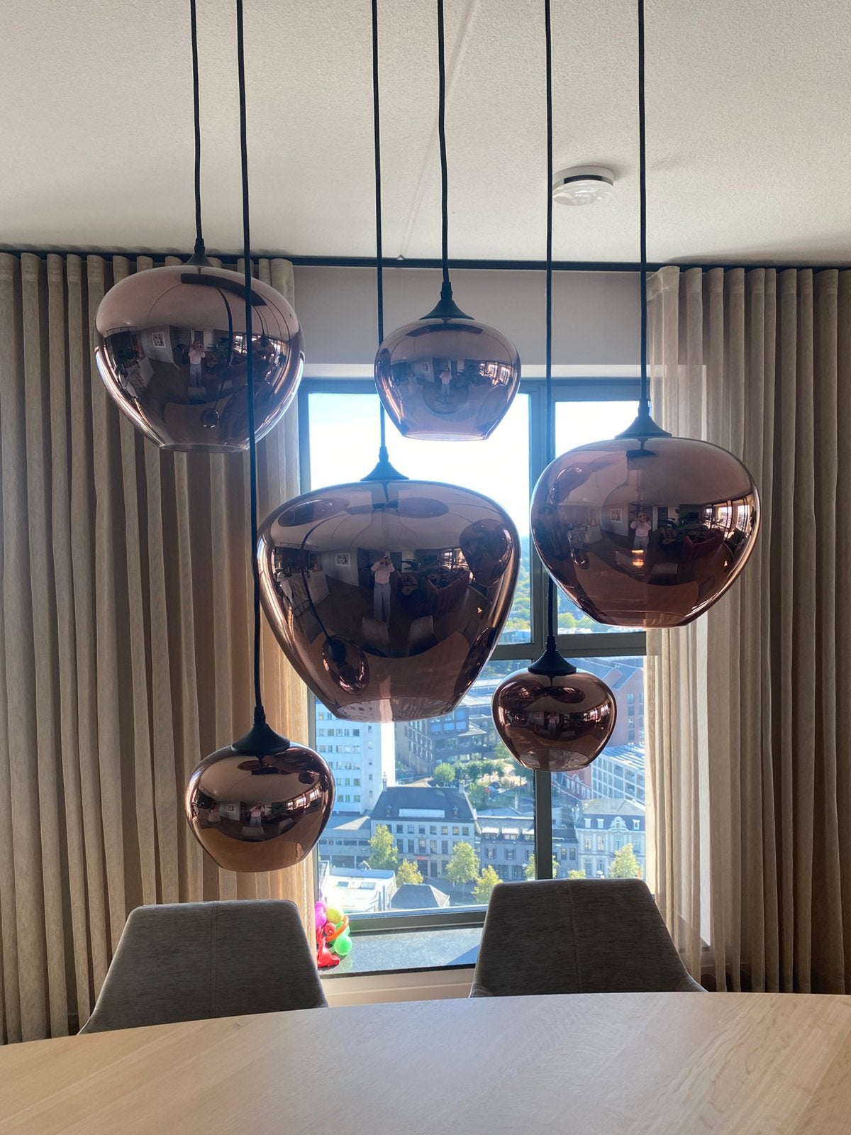 Hanglamp Sphere Bulbs Copper, Ophalen, Zo goed als nieuw, Glas, E27 (groot)