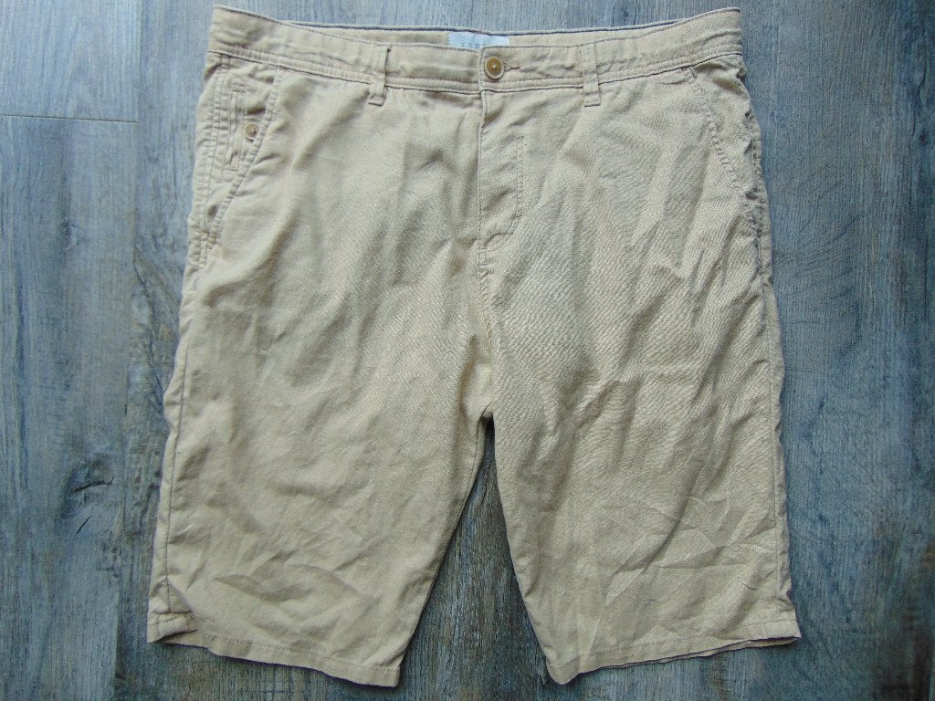 Esprit bermuda korte broek khaki maat 34 half linnen, Maat 48/50 (M), Beige, Ophalen of Verzenden, Zo goed als nieuw