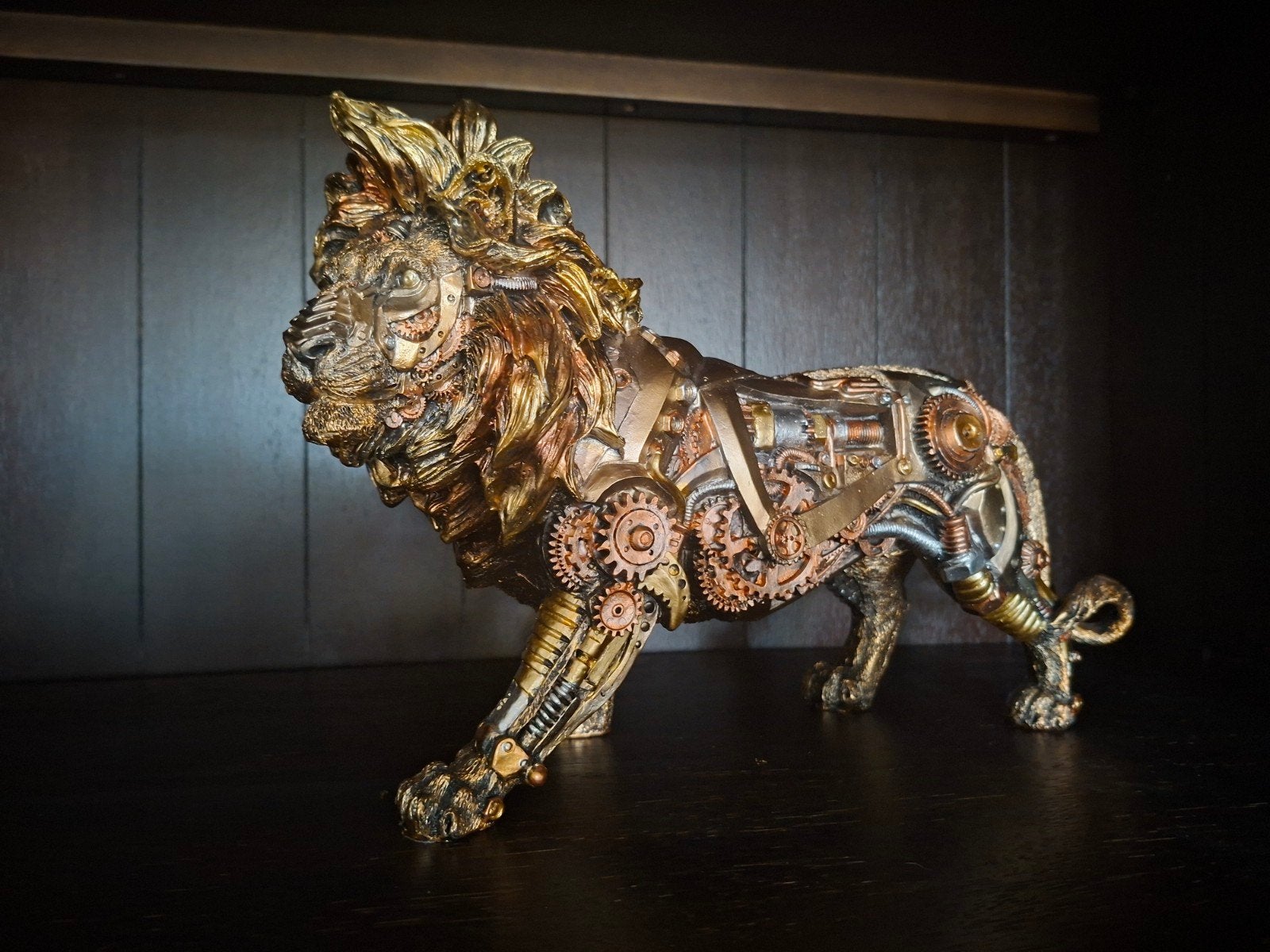 Steampunk Leeuw Beeld - Uniek Kunstwerk, Ophalen of Verzenden