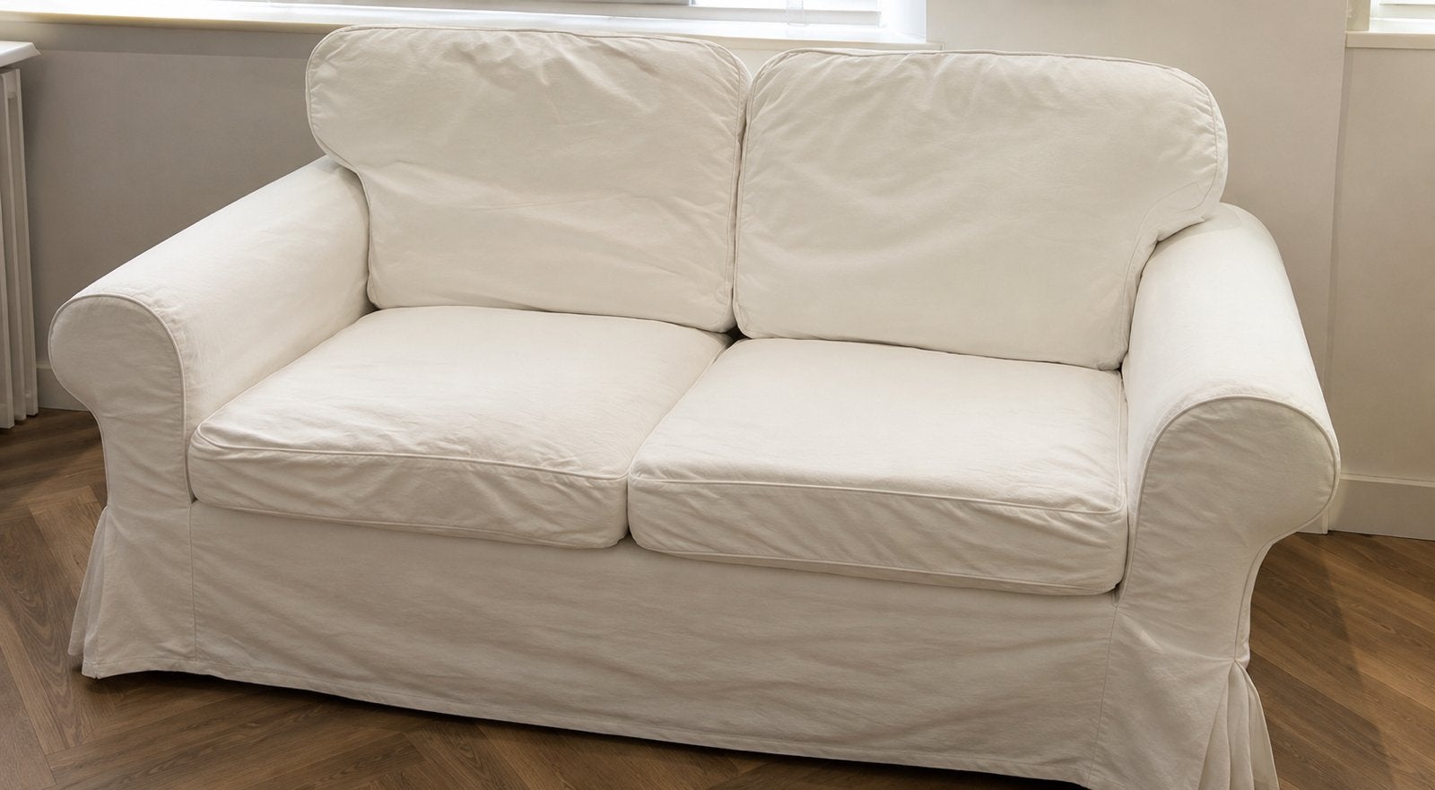 IKEA Ektorp 2-zitsbank / sofa witte, Ophalen, Gebruikt, Tweepersoons, 75 tot 100 cm