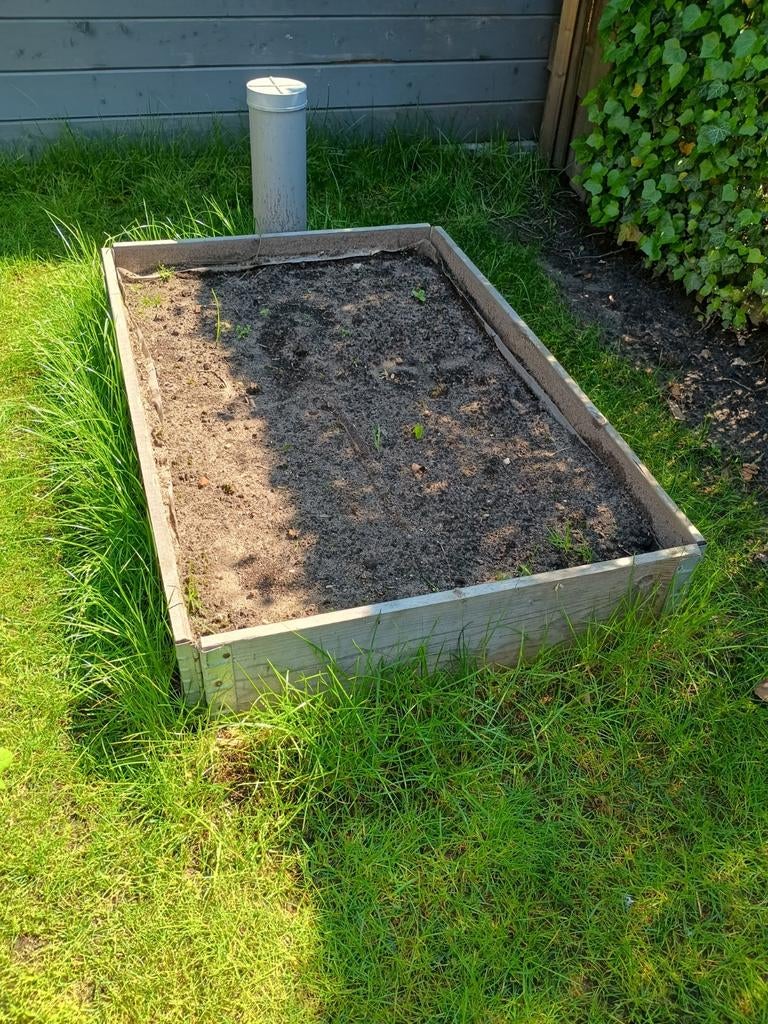 Moestuinbak 80x120 cm hout gratis afhalen Groesbeek, Tuin en Terras, Ophalen, Gebruikt, Minder dan 30 cm, 100 cm of meer