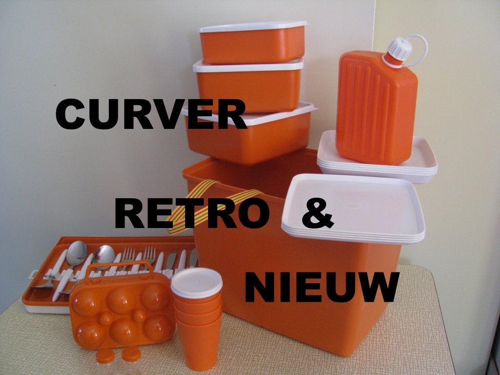 NIEUW van TOEN * 4 delig CURVER oranje SET in BOX *, Ophalen of Verzenden, Nieuw