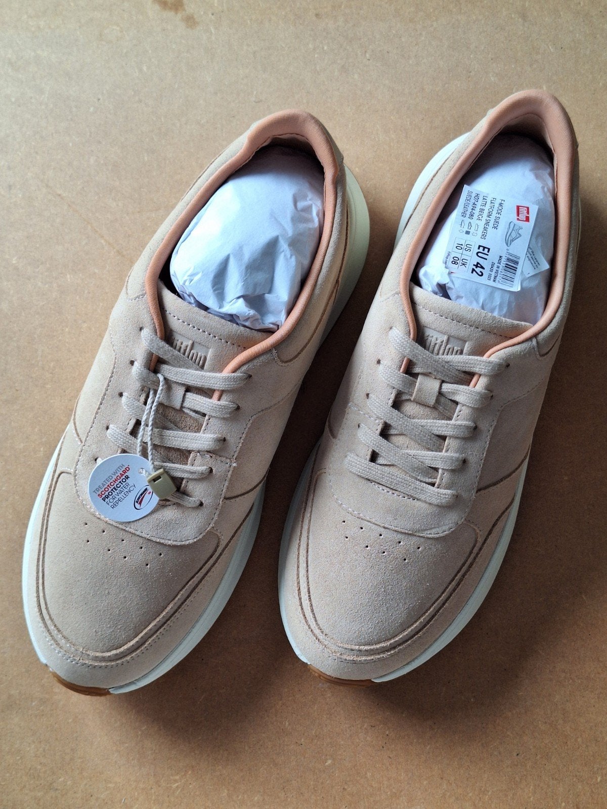 Fitflop F-Mode Suede Platform Sneakers - Latte Beige EU 42, Kleding | Dames, Schoenen, Nieuw, Sneakers of Gympen, Beige, Ophalen